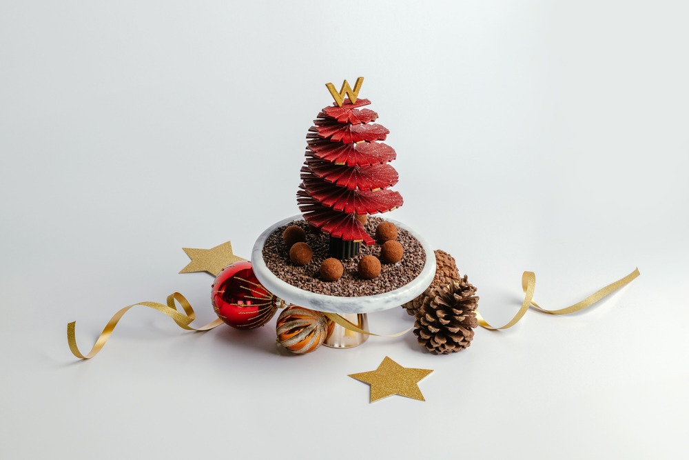 Christmas Chocolate Tree Praline with Hazelnut 